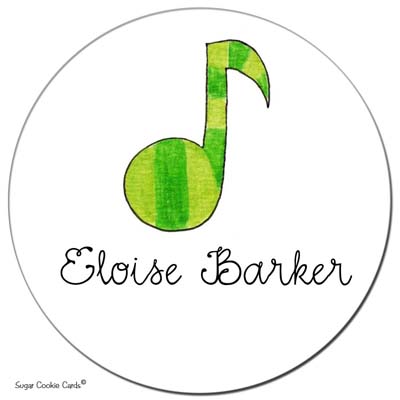Sugar Cookie Gift Stickers - Green Note Sugar Cookie Gift Stickers - Green Note